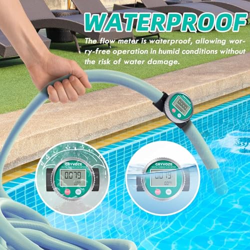 1 Inch PP Digital Turbine Flow Meter, 2.6-26 GPM Inline NPT Thread Flowmeter for Urea, Chemicals, Acid and Alkaline Liquids, Water, Diesel, Gasoline, Kerosene, and Other Liquids. - style: Round