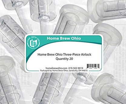 Home Brew Ohio Three-Piece Airlock Set of 20