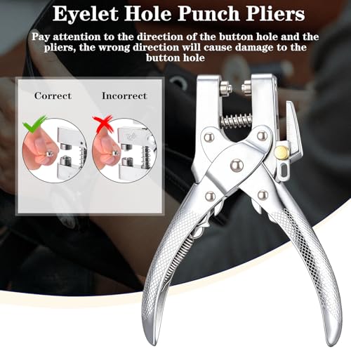 Honoson 3/16 Inch Grommet Tool Kit Eyelet Plier Set Hole Punch Grommet Hand Press Pliers with 200 Pieces of Eyelets for Clothes Shoes Bags(Gold) - color: Gold, size: 3/16 Inch