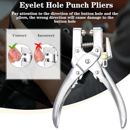 Honoson 3/16 Inch Grommet Tool Kit Eyelet Plier Set Hole Punch Grommet Hand Press Pliers with 200 Pieces of Eyelets for Clothes Shoes Bags(Gold) - color: Gold, size: 3/16 Inch