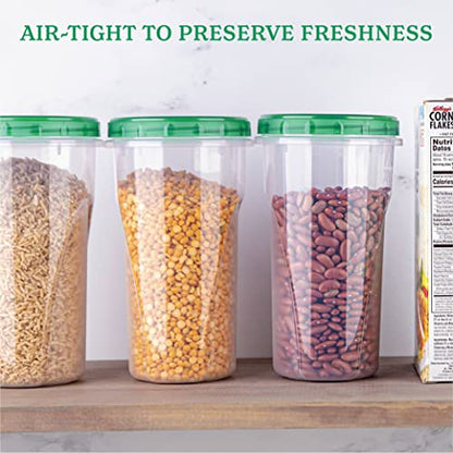PLASTICPRO 48 Ounce Twist Top Deli Containers Clear bottom With Green Top Twist on Lids Reusable, Stackable, Food Storage Freezer Container Pack of 4 - color: Green