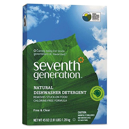Seventh Generation SEV 22150 Natural Automatic Dishwasher Powder, Free and Clear, 45 oz. Box (Pack of 12) - size: 2.81 Pound (Pack of 12)