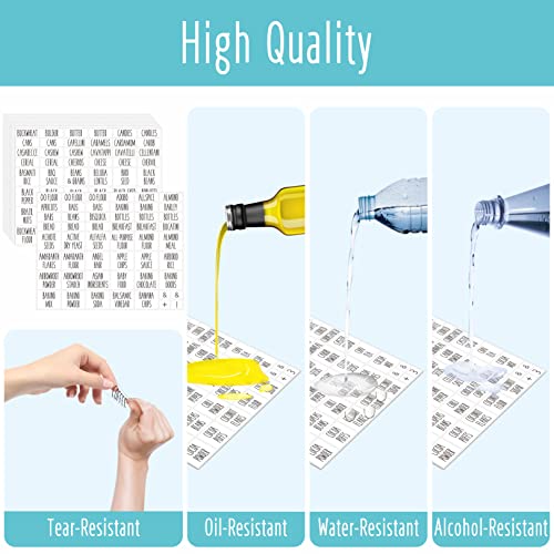 Hebayy 612 All Caps Minimalist Pantry Food Labels, Herb Spice Seasoning Oil Stickers, Plus 51 Blank Ones, Waterproof, Oil & Tear Resistant, No Residue, Expand Version for Kitchen Containers Jars - style: Style 2