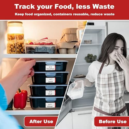 NATURALABEL 1000 PCS Blank Removable Freezer Labels with Dispenser - 1" x 2" Food Labels for Meal Prep Containers, Easy Peel-Off Design, No Residue - style: 2 Box (1,000 Labels)