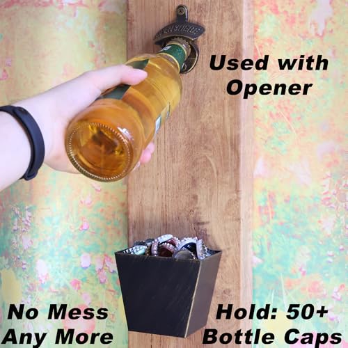 Antique Bronze Beer Cap Catcher Wall Mounted Soda Bottle Cap Bucket Stainless Steel Narrow - color: Antique Bronze