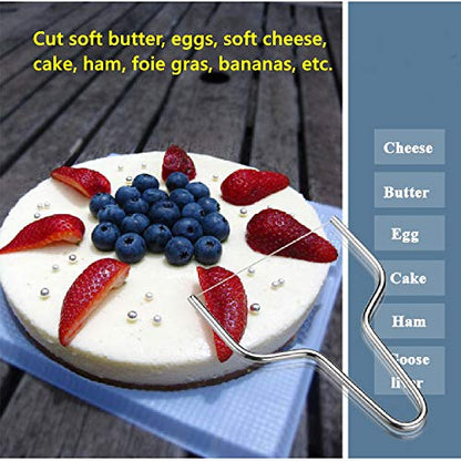 Cheese slicer with wire,cheese cutter with wire, butter slicer or egg cutter, is necessary for kitchen and outdoor (1 large+2 small)