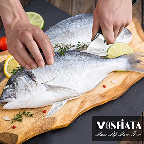 MOSFiATA 6" Boning Knife, Sharp Kitchen Cooking Knife with Finger Guard and Knife Sharpener, German High Carbon Stainless Steel EN1.4116 Chef’s Knife with Micarta Handle and Gift Box - style: 6 Inches