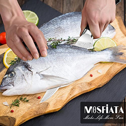 MOSFiATA 6" Boning Knife, Sharp Kitchen Cooking Knife with Finger Guard and Knife Sharpener, German High Carbon Stainless Steel EN1.4116 Chef’s Knife with Micarta Handle and Gift Box - style: 6 Inches