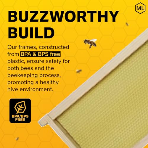 Mann Lake Premium Beekeeping Frames, Fully Assembled, Enhanced Max Wax Coating for Rapid Comb Drawing, Universal Fit, BPA & BPS Free, 6 1/4 Inches, Natural, 20-Pack