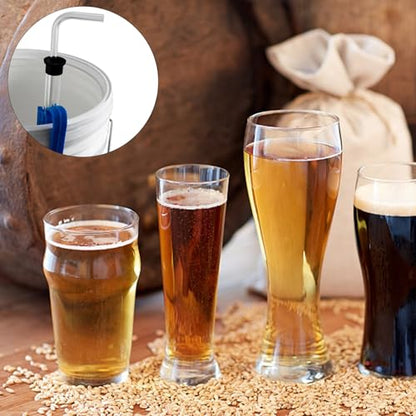 Auto Siphon Homebrew, Auto Siphon 14 Inch Homebrew Pump with Tubing and Clamp Clear Wine Making Kit for Small Batch Beer Kombucha Wine, Pump