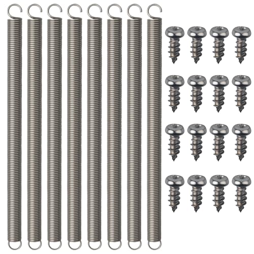 8-Pack 3/8“ x 6-1/2”, 0.047" Extended Spring Steel for Screen Door | Light Duty Spring, with Set Screw, for Mechanical Repair Industry Screen Door