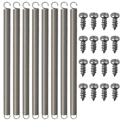 8-Pack 3/8“ x 6-1/2”, 0.047" Extended Spring Steel for Screen Door | Light Duty Spring, with Set Screw, for Mechanical Repair Industry Screen Door