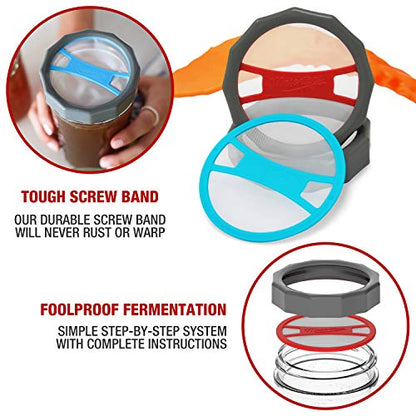 Masontops Complete Kombucha Starter Kit - Includes Organic Scoby, Thermometer, Activating Sugar & Kombucha Brewing Lid - size: Kombucha Starter Kit