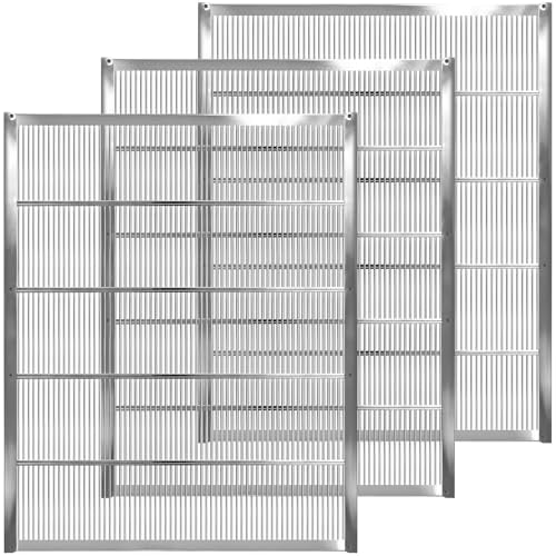 3 Pack Queen Excluder Galvanized Metal, Langstroth Standard Queen Excluder for 10 Frame Bee Hive Brood and Honey Separate Management - size: 10-Frame 3Pack