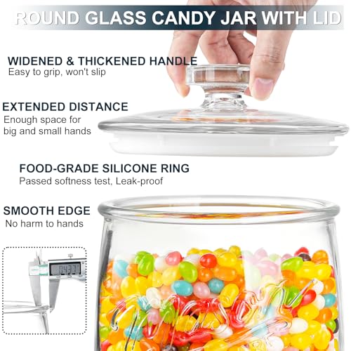1 Gallon Glass Cookie Jar with Airtight Lid, Wide Mouth Mason Jar for Pantry & Laundry Room Organization, Large Apothecary Jars for Sugar, Candy, Rice, Dog Treat & Food Storage Jar– Set of 1