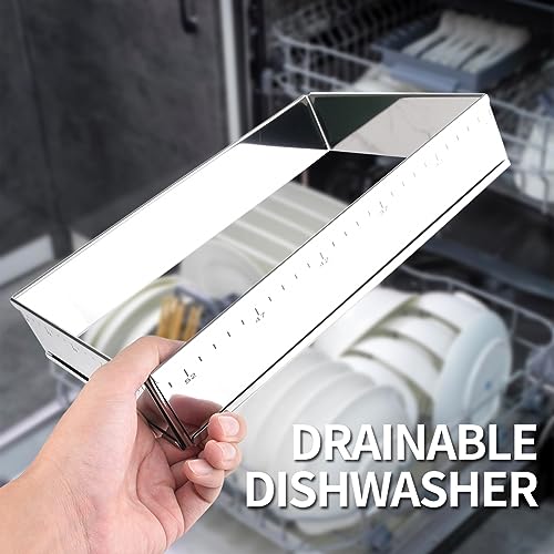 Extensible Stainless Steel Rectangular Cake Mold Heavy Duty Adjustable Mousse Ring Rectangle Shaped Detachable Tiramisu Pan, Pastry DIY Baking Tool - 10.8 × 7.3 × 2 inch - size: (10.8-20.8) x (7.3-13.8) x 2 in