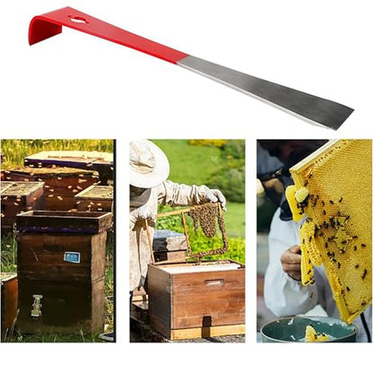RLECS 2PCS Stainless Steel L Shaped Scraper Tool J Hook Beehive Utensil Suitable for Beeswax Scraping/Wall Cleaning/Gardening Soil Loosening