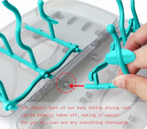 Collapsible Baby Bottle Drying Rack, Bottle Dryer Holder for Bottles, Teats, Cups, Pump Parts and Accessories (Blue) - color: Blue