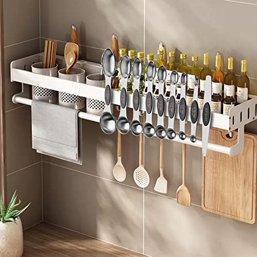 Aovchei 9 PCS Magnetic Measuring Spoons Set, Dual Sided, Stainless Steel Small Tablespoon, Teaspoons, Fits in Spice Jars, for Dry and Liquid, Black - size: 9pcs-black