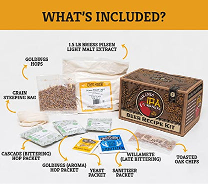 Craft A Brew Recipe Kit - Oak Aged IPA Refill - 1 Gallon - Ingredients for Home Brewing Beer - color: Oak Aged IPA