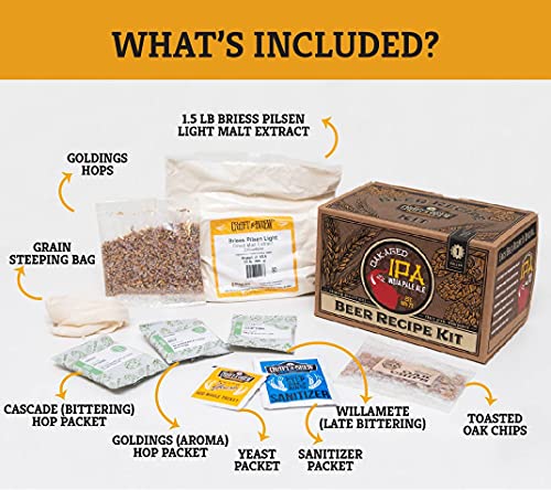 Craft A Brew Recipe Kit - Oak Aged IPA Refill - 1 Gallon - Ingredients for Home Brewing Beer - color: Oak Aged IPA