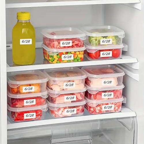 MaxGear 1000 Removable Freezer Labels 1x2 Inch | Waterproof Oil Resistant Stickers, No Residue for Food Containers, Pantry Jars, Organization Meal Prep, 1 Roll