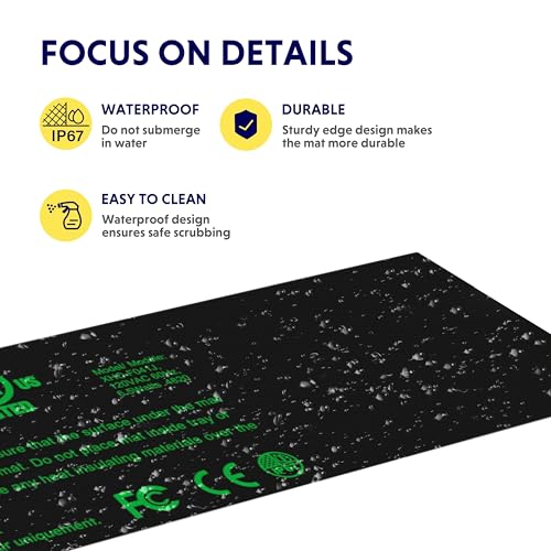iPower Durable Seedling Heat Mat Warm 3" x 20" - 2 Pack with Temperature Adjustable Knob Hydroponic Heating Pad Waterproof for Seed Starting Greenhouse and Germination - size: 3" x 20"(x2)-ADJ, style: Upgraded Carbon Film