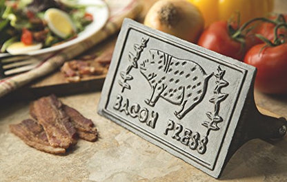 Outset Bacon Press, 6.75 Inches, Metallic - style: Bacon Grill Press