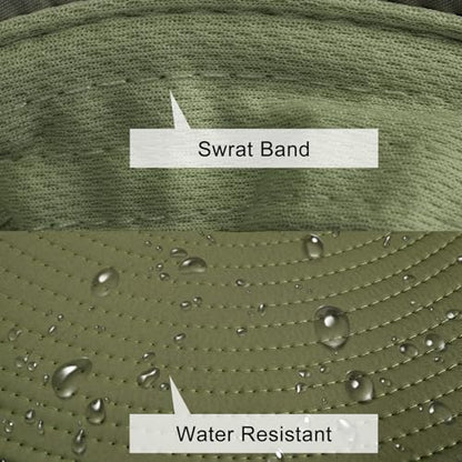 Sun Hats for Men Women Fishing Hat UPF 50+ Breathable Wide Brim Summer UV Protection Hat - color: 1pack-army Green
