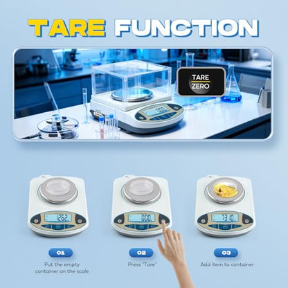 CGOLDENWALL High Precision Lab Scale Digital Analytical Electronic Balance Laboratory Precision Scale Jewelry Scales Kitchen Precision Weighing Electronic Scales 0.01g Calibrated (2000g, 0.01g) - size: 2000g