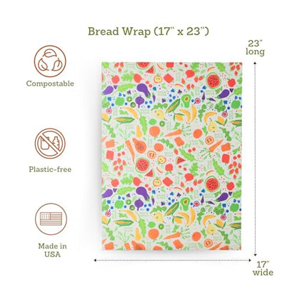 Bee's Wrap Beeswax Wraps for Bread - Beeswax Bread Wrap for Sourdough & Bread Storage - Plastic Free Made in USA Reusable Natural Food Wrap - Garden Party - color: Garden Party