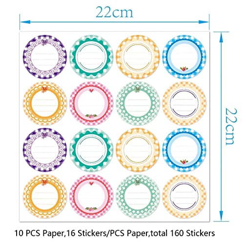 2" Labels Stickers for Jars and Lids, Pantry Labels, Sticker Labels, Canning Labels for Jars,Bottle Labels (160 pcs) - color: White