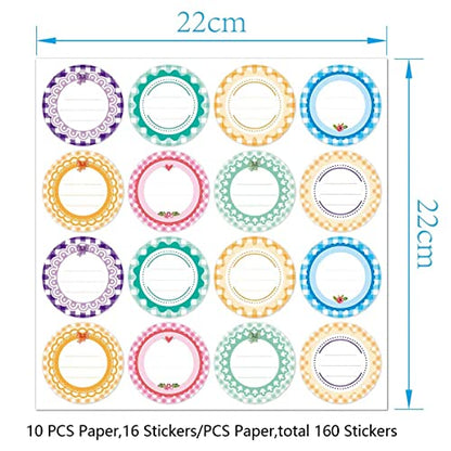 2" Labels Stickers for Jars and Lids, Pantry Labels, Sticker Labels, Canning Labels for Jars,Bottle Labels (160 pcs) - color: White