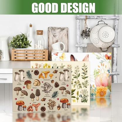 Mushroom Dish Drying Mats For Kitchen Counter XL Microfiber Kitchen Drying Mat Large Draining Pad Absorbent Quick Drying Dish Mat 18x24 Inch - color: Mushroom