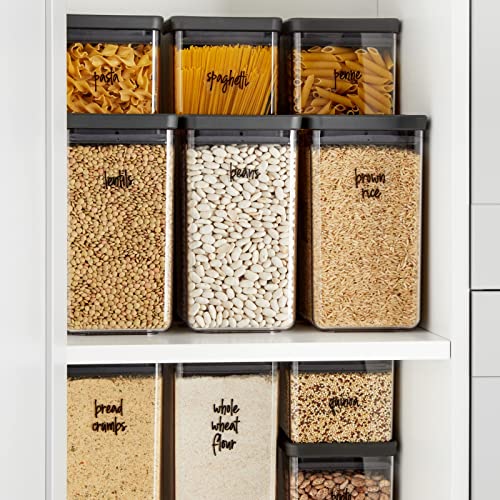 Talented Kitchen Pantry Labels for Containers - 375 PC Clear Vinyl Black Script - Peel & Stick Food Container Labels & Kitchen Pantry Organization Stickers - color: Black Text on Clear Backing