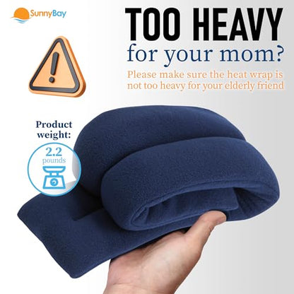 SunnyBay Microwavable Heating Pad for Neck and Shoulder, Heated Neck Wrap, Microwave Heat Pad, Weighted Beanbag Moist Hot or Cold Compress, 2.2 lbs, 26x4 Inches, Navy Blue - color: 4x26 - Navy Blue