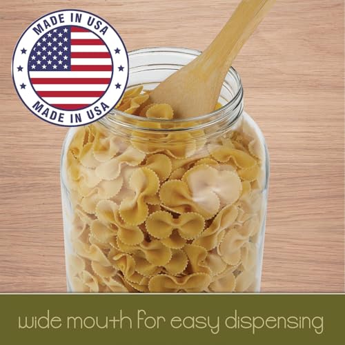 kitchentoolz 1 Gallon Glass Jar with Lid - Extra Wide Mouth Mason Jar - Made in USA - color: White Lid, size: 1 Gallon