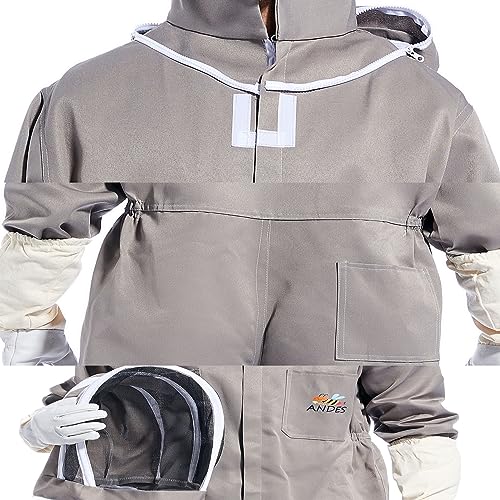 ANDES Men Women Sting Proof, Polycotton Beekeeping Suit Beekeeper Costume - size: XX-Large