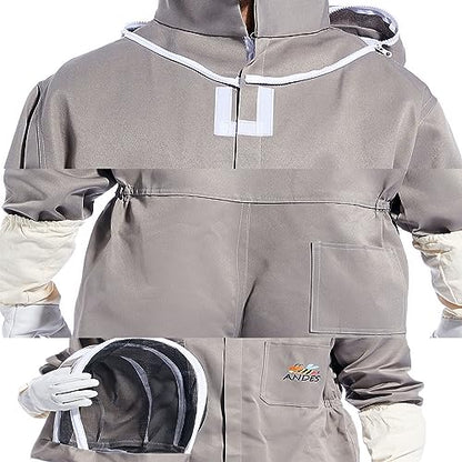 ANDES Men Women Sting Proof, Polycotton Beekeeping Suit Beekeeper Costume - size: XX-Large