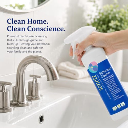 Sonett Organic Bathroom & Shower Cleaner Spray Removes lime scale deposits in hard-to-reach places and cleans fittings, stainless steel, floor tiles and shower walls (17 fl. oz. Pack of 6)