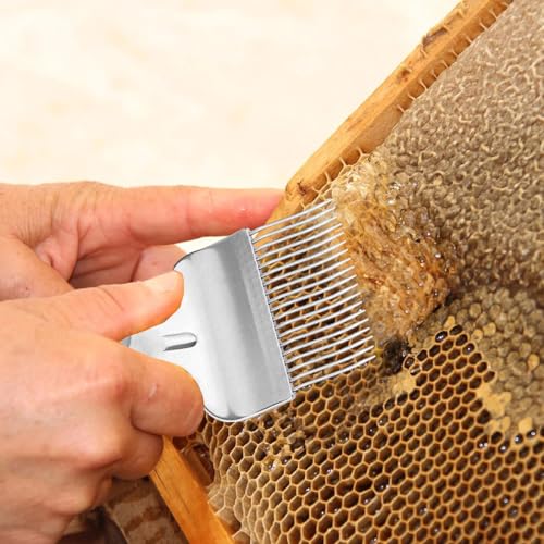 Honey Scraper,Stainless Steel Small Honeycomb Fork | Honey Hive Uncapping Shovel Scraper,for Bee Keeping Farm Outdoor Indoor Backyard Garden Beekeeper Beginners