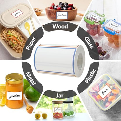 300 Pcs 2×3 Inch Blank Removable Freezer Labels, Waterproof, Oil & Tear Resistant, No Residue Writable Stickers for Food Containers, Jars, Pantry and Meal Prep (Bright) - color: Bright