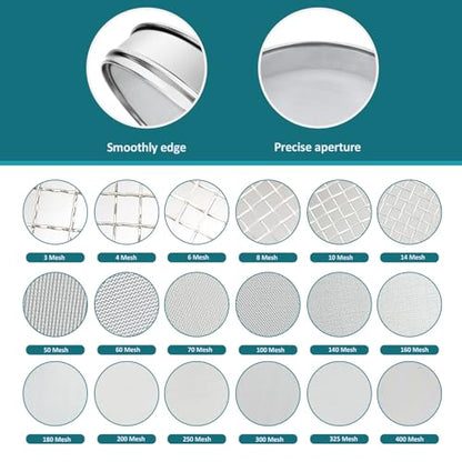 304 Stainless Steel Mesh Lab Sieve, 30 Mesh (0.6mm) Aperture Test Sieve, 7.9Inch(20cm) Diameter Economy Standard Analysis Sample Test Sieves for Industrial Laboratory Homes - size: 30Mesh(0.6mm)/Ф7.9in