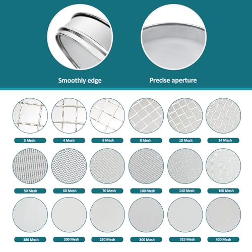 304 Stainless Steel Mesh Lab Sieve, 30 Mesh (0.6mm) Aperture Test Sieve, 7.9Inch(20cm) Diameter Economy Standard Analysis Sample Test Sieves for Industrial Laboratory Homes - size: 30Mesh(0.6mm)/Ф7.9in