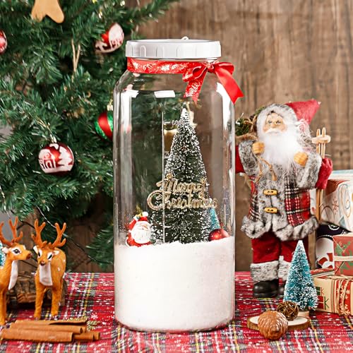 2 Gallon Glass Jar with Airtight Lid, Wide Mouth Wine Making Supplies with 2 Airlocks(7600ML), Pickle Jar, Gallon Fermentation Jar with Clear Scale Marks for Home Brew, Kombucha, Cider, Beer