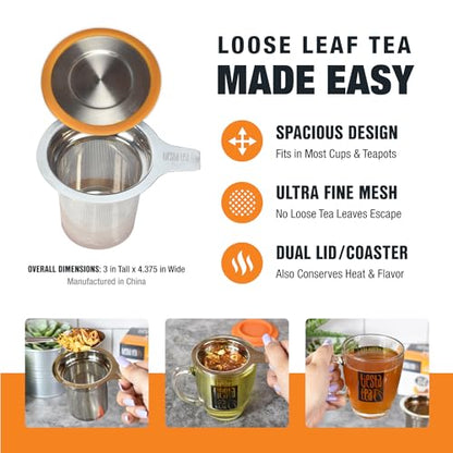 Tiesta Tea Brewbasket Stainless Steel Infuser Basket for Loose Leaf, Reusable Fine Mesh Strainer for Hot & Iced Drinks, Loose Leaf Steeper, Single Cup Tea Diffuser, Holds 5 Ounces - style: Brewbasket (Mug, Cup, Tea Pots)