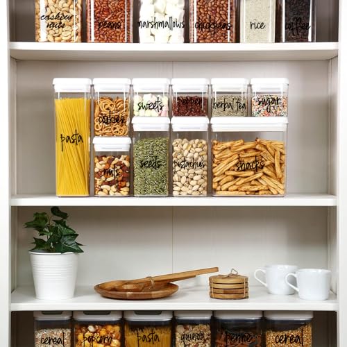 170PCS Food Pantry Labels, Kitchen Container Storage Labels Spice Organize Storage Jars Boxes Bottles Preprinted Black Script Clear Stickers - Water and Oil Resistant - color: Kitchen Labels-clear