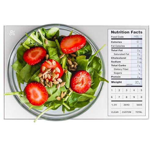 Greater Goods Food Scale with Nutrition Calculator, Non Connected Calorie Scale for Meal Prep, Weight Loss, 2000 Pre-Loaded Food Codes, Compact Kitchen Scale, Battery Operated, 11lb Capacity, Silver - color: Pearl Gray