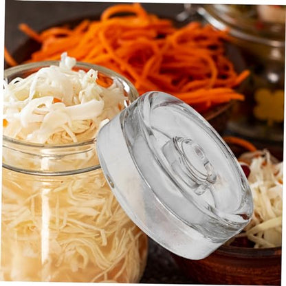 VICASKY Wide Mouth Mason Jar Fermenting Weight Heavy Glass Fermentation Lid for Pickles Sauerkraut Kimchi Reusable Household Fermenting Lid for Wide Mouth Jars Practical Canning Accessory