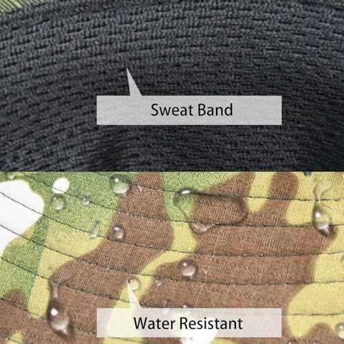 Sun Hats for Men Women Fishing Hat UPF 50+ Breathable Wide Brim Summer UV Protection Hat - color: Camo Green